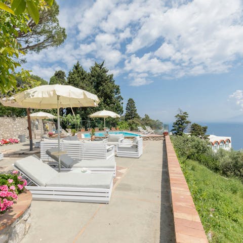Take in the Vesuvius views on the sea-facing terrace
