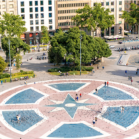 Explore the shops and eateries lining Plaça de Catalunya