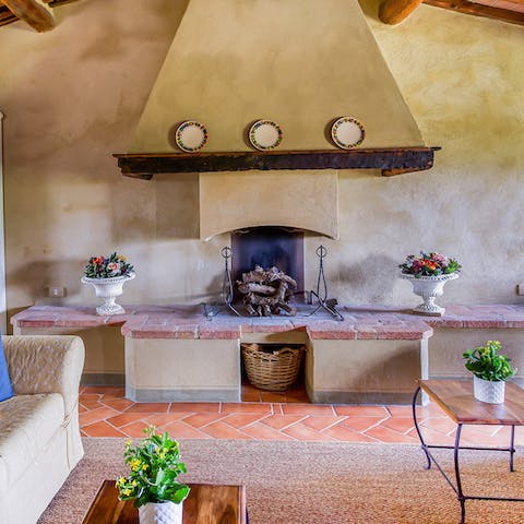 Light the traditional fire for cosy stays out of season