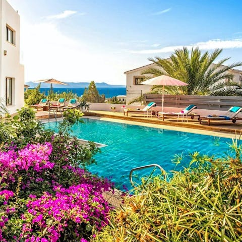 Soak up the sun or splash around in the pool with sea views