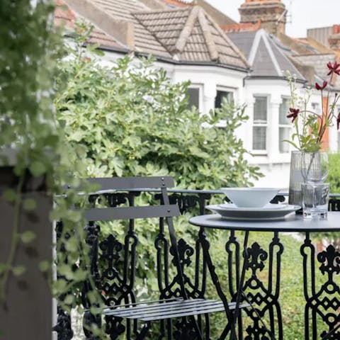 Enjoy your coffee on the petite balcony