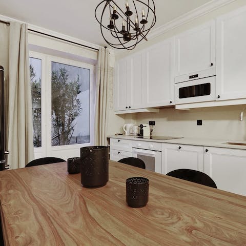 Start your days with coffee and croissants at the dining area