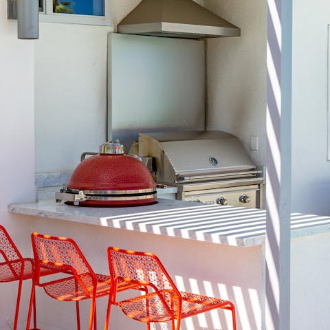Cook alfresco feasts in the outdoor kitchen