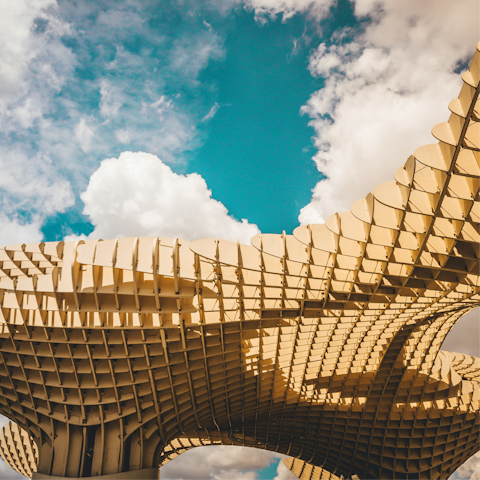 Walk ten minutes to see the iconic Setas de Sevilla