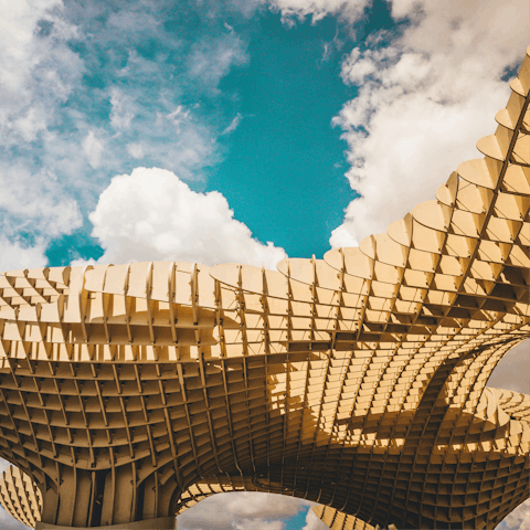 Walk ten minutes to see the iconic Setas de Sevilla