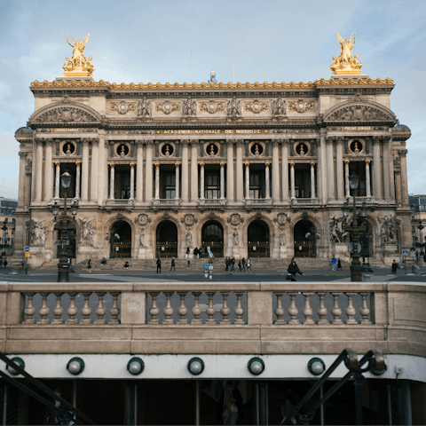 Begin your stay in Paris with a romantic stroll to Opéra Garnier