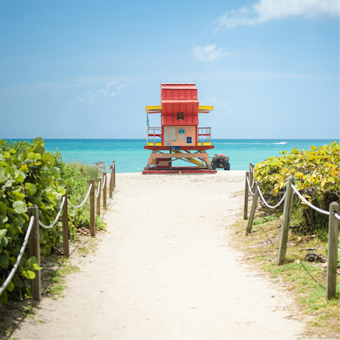 Take an eight-minute drive to South Beach