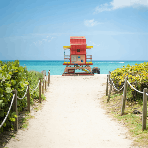 Take an eight-minute drive to South Beach