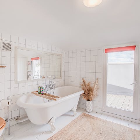 Soak in the rolltop bath after a busy day exploring London
