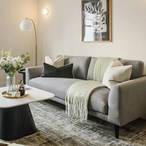 Unwind on the sofa after a busy day of sightseeing