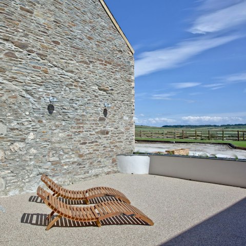 Lie back on the sun loungers and enjoy the Cornish weather