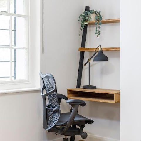 Keep on top of work from the dedicated desk space