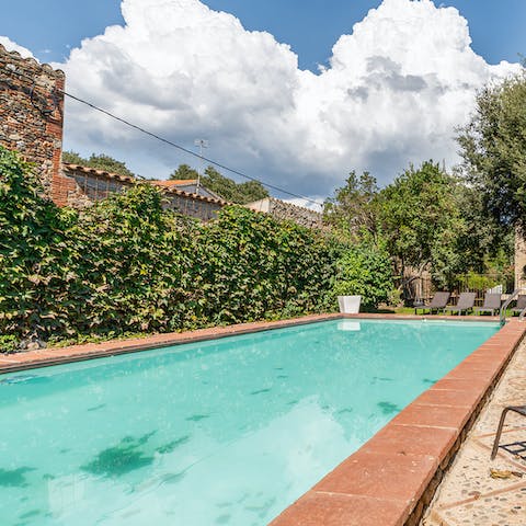 Slip into the turquoise pool for a cooling dip