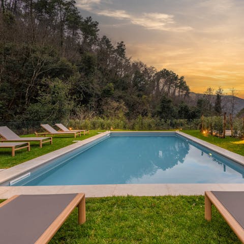 Spend summer afternoons splashing in the private heated pool