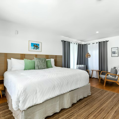 Retreat to one of the bedrooms after a day of exploring the local area