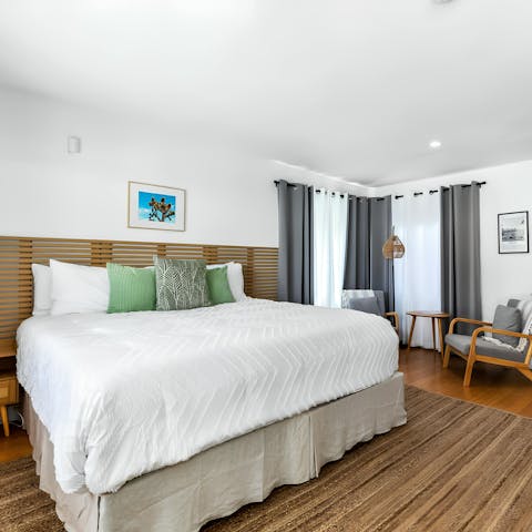 Retreat to one of the bedrooms after a day of exploring the local area