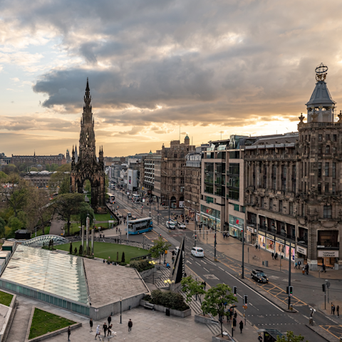 Explore the shops on Princes Street – it's a six-minute walk