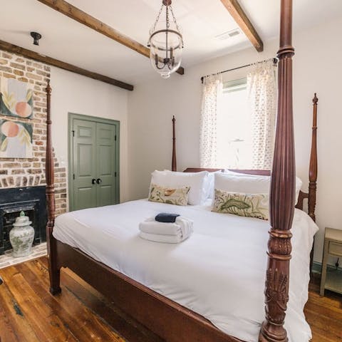 Sleep soundly in the four poster bed