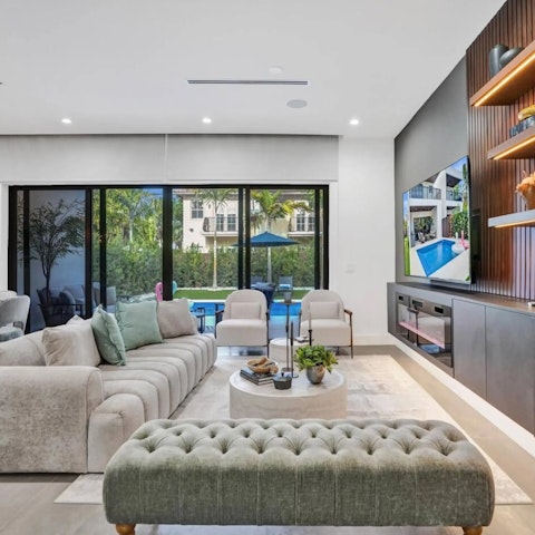 Get together for film nights in the high-style lounge