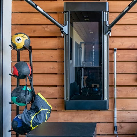 Keep on top of your fitness routine with use of the gym equipment on the terrace