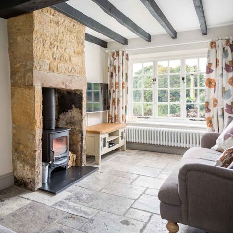 Get cosy in front of the woodburning stove