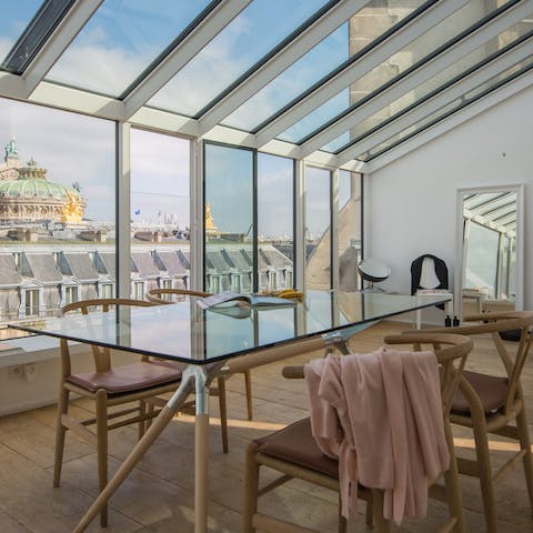 Enjoy a typical French breakfast in the clouds