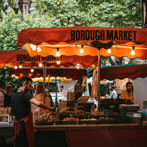 Shop for treats at Borough Market, a five-minute walk away