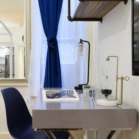 Catch up on your emails at one of the home's two desks