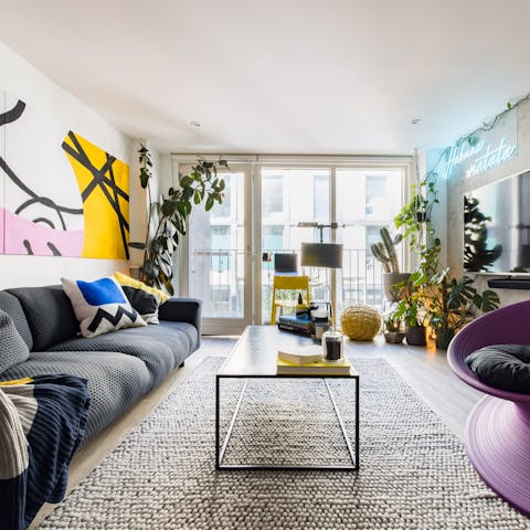 Put your feet up on the settee after a long day exploring Brick Lane Market