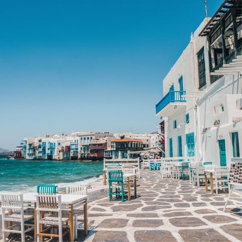 Spend the day appreciating the beauty of Mykonos Town, only minutes away