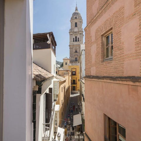 Stay just metres away from Malaga's cathedral
