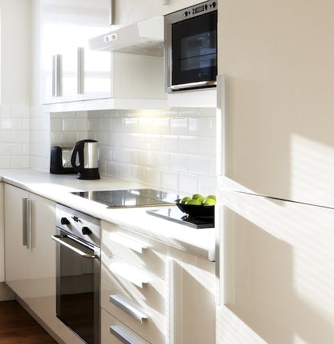 The amazingly well-equipped and modern kitchens