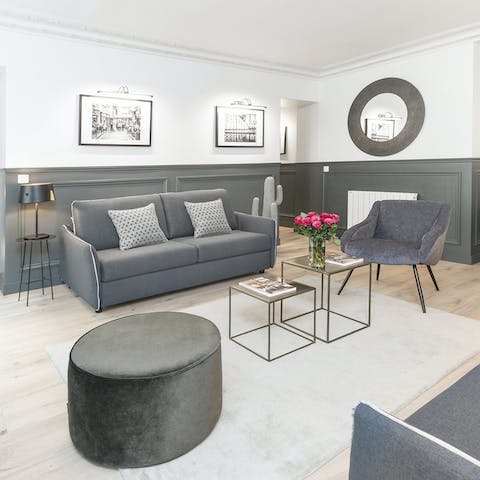 Open a bottle of pinot noir and get comfortable on the sofa for a stylish night in