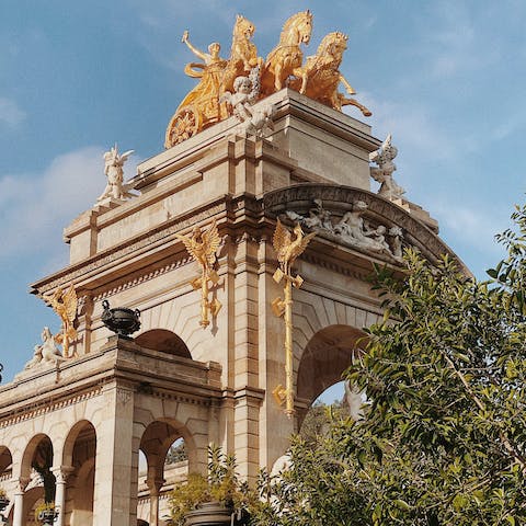 Spend sunny mornings strolling through Ciutadella Park – it's a ten-minute walk from your building