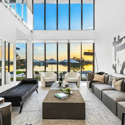 Enjoy beautiful views while lounging in the living room