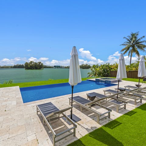 Find peace and relaxation while lounging by the pool