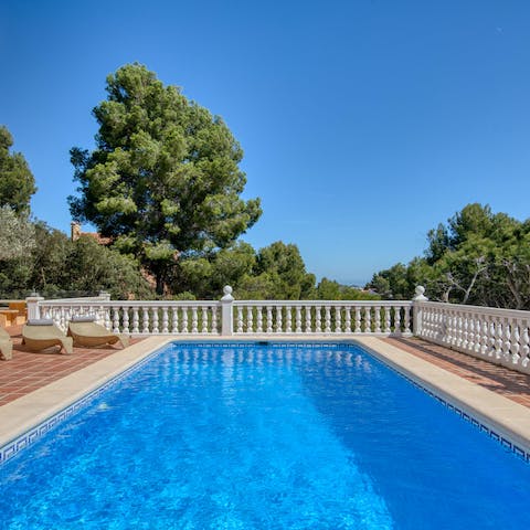 Dive head first into the private pool