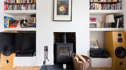 Wind down around the fire with a glass of wine