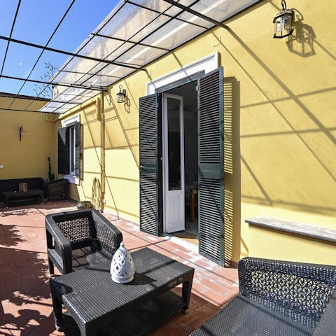 Soak up the sunshine on the spacious terrace