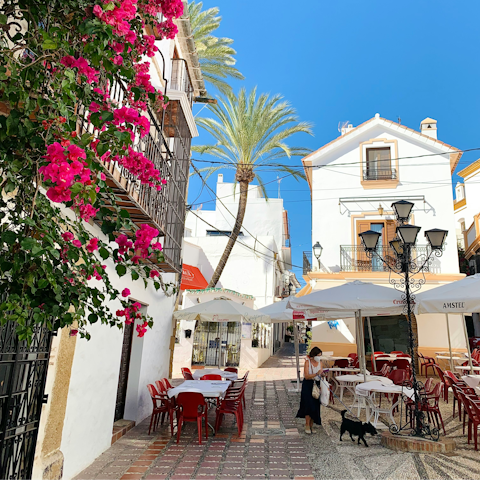 Explore popular Marbella – a twenty-minute drive away