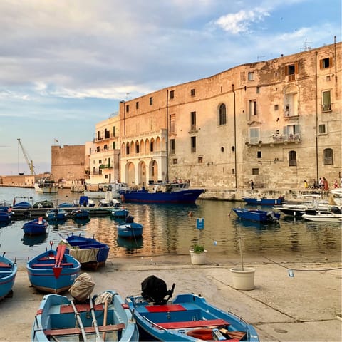 Feast on seafood at a waterside restaurant in Monopoli – it's only a ten-minute drive