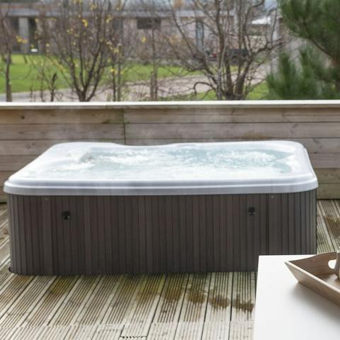 Soak in the large jacuzzi