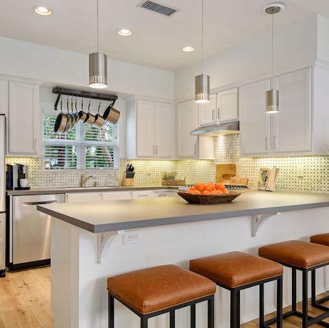 Socialise in the open-plan kitchen