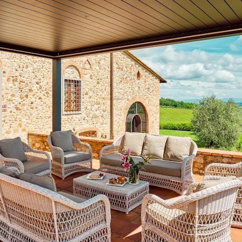 Enjoy long lunches on the terrace and raise a glass of the Chianti wine region's finest