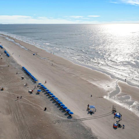 Stroll down the beach – just fifteen minutes away