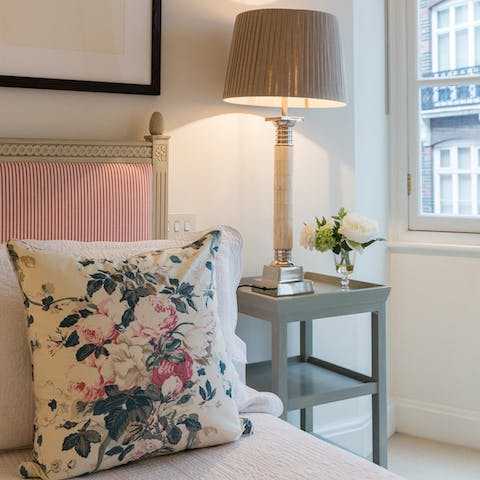 The beautifully dressed bedroom