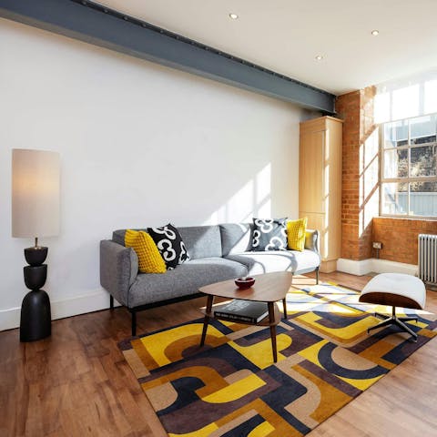 Relax after museum trips in the industrial-chic converted warehouse