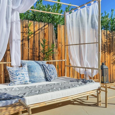Take a good book out to the cabana