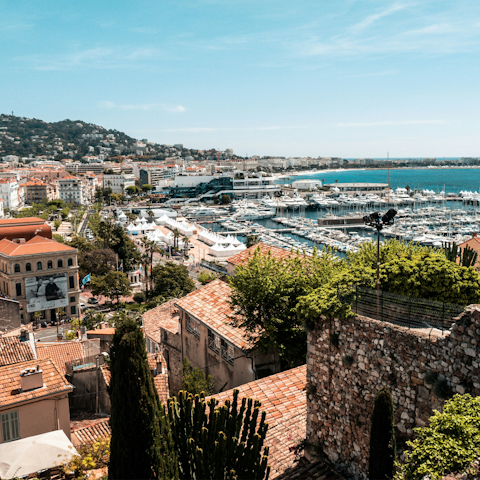 Take the thirty-minute drive into Cannes and explore the coastline