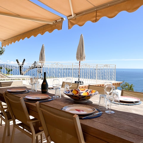 Gather round the table for a feast in the glorious sunshine